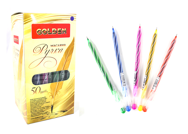 Ручка масляна Goldex синя Golden Coil 014172