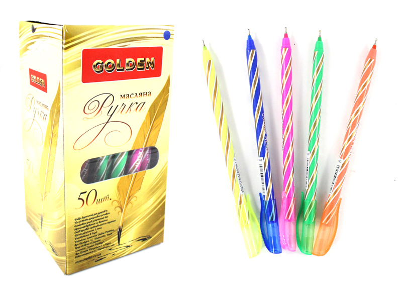 Ручка масляна Goldex синя Golden Helix 014174