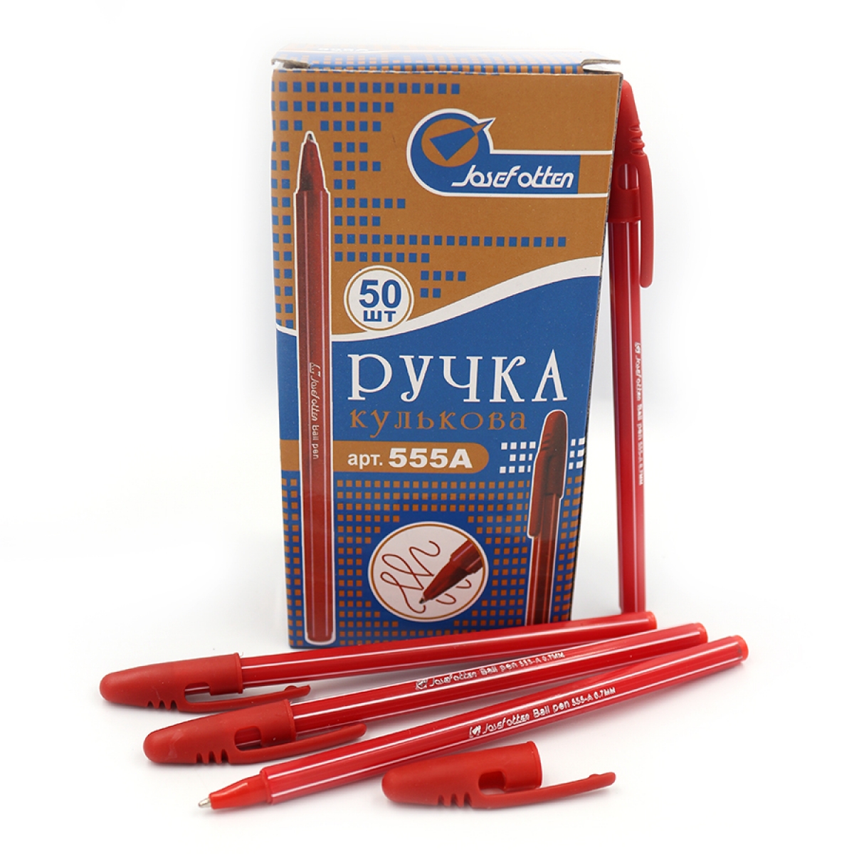 Ручка кулькова Josef Otten 0,7мм червона JO555Акр