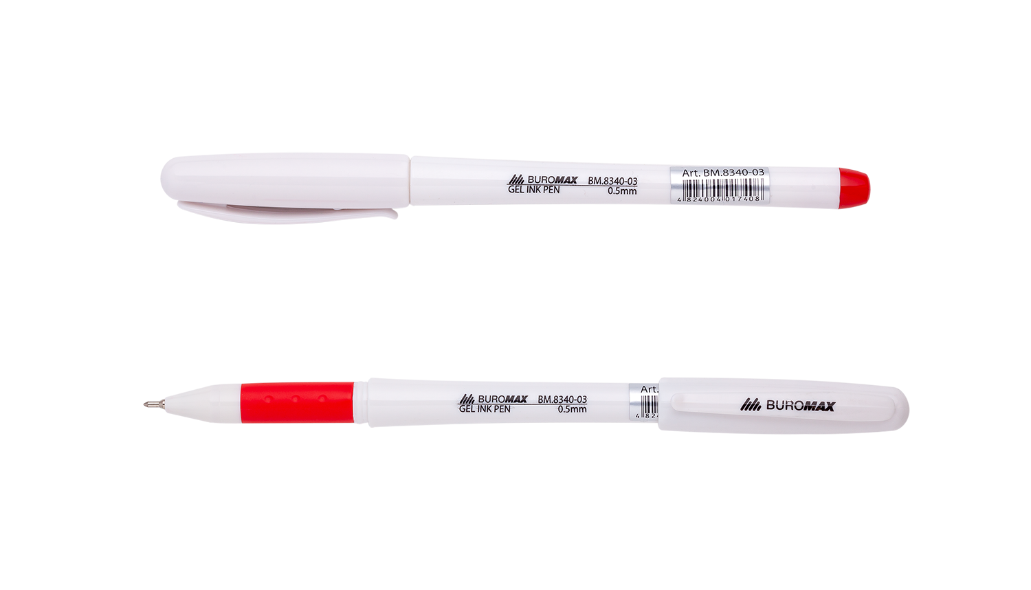Ручка гелева Buromax JOBMAX червона BM.8340-03
