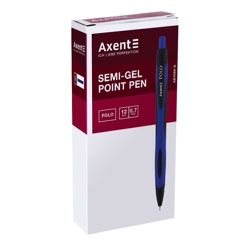 Ручка масляна автоматична Axent Polo 0.7мм синя AB1066-02-A