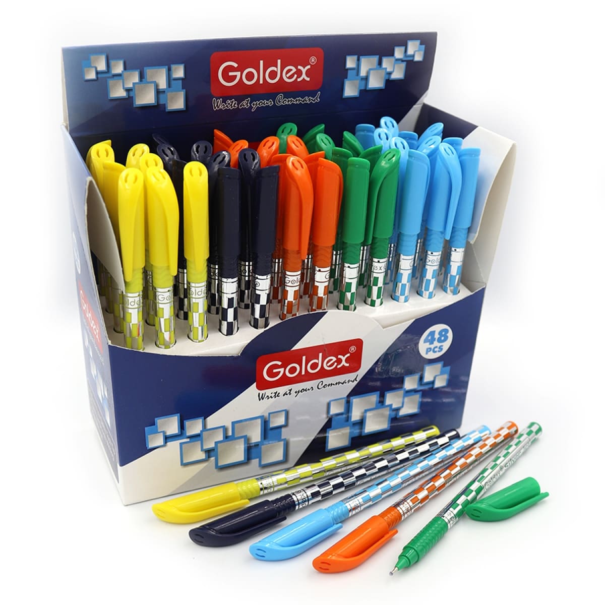 Ручка масляна Goldex 0.6 синя Silver Jet 745