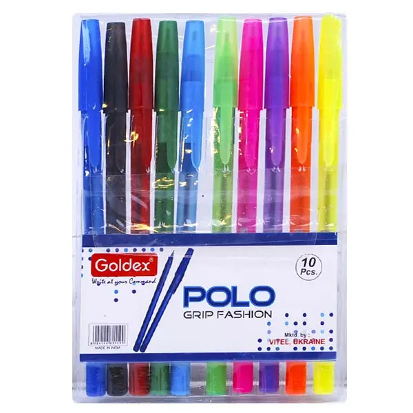 Набір ручок масляних Goldex Polo 1,0мм 10кол 422-10