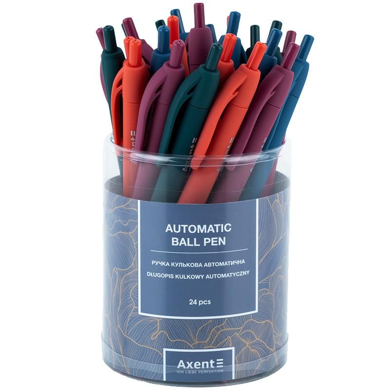 Ручка кулькова автоматична Axent 0.7мм Earth Colors синя AB1097-02