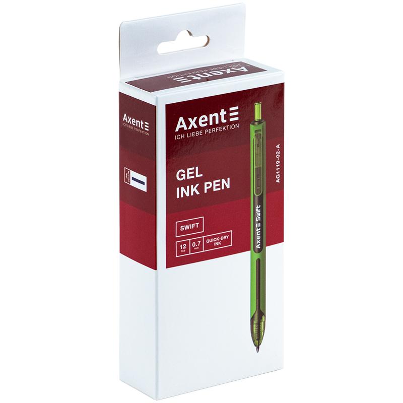 Ручка гелева автоматична Axent Swift синя 0,6 AG1119-02