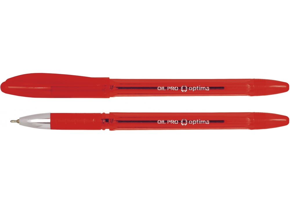 Ручка масляная Optima Oil Pro красная O15616-03