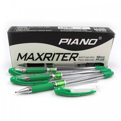 Ручка масляна Piano 0,7мм зелена Maxriter РТ335G
