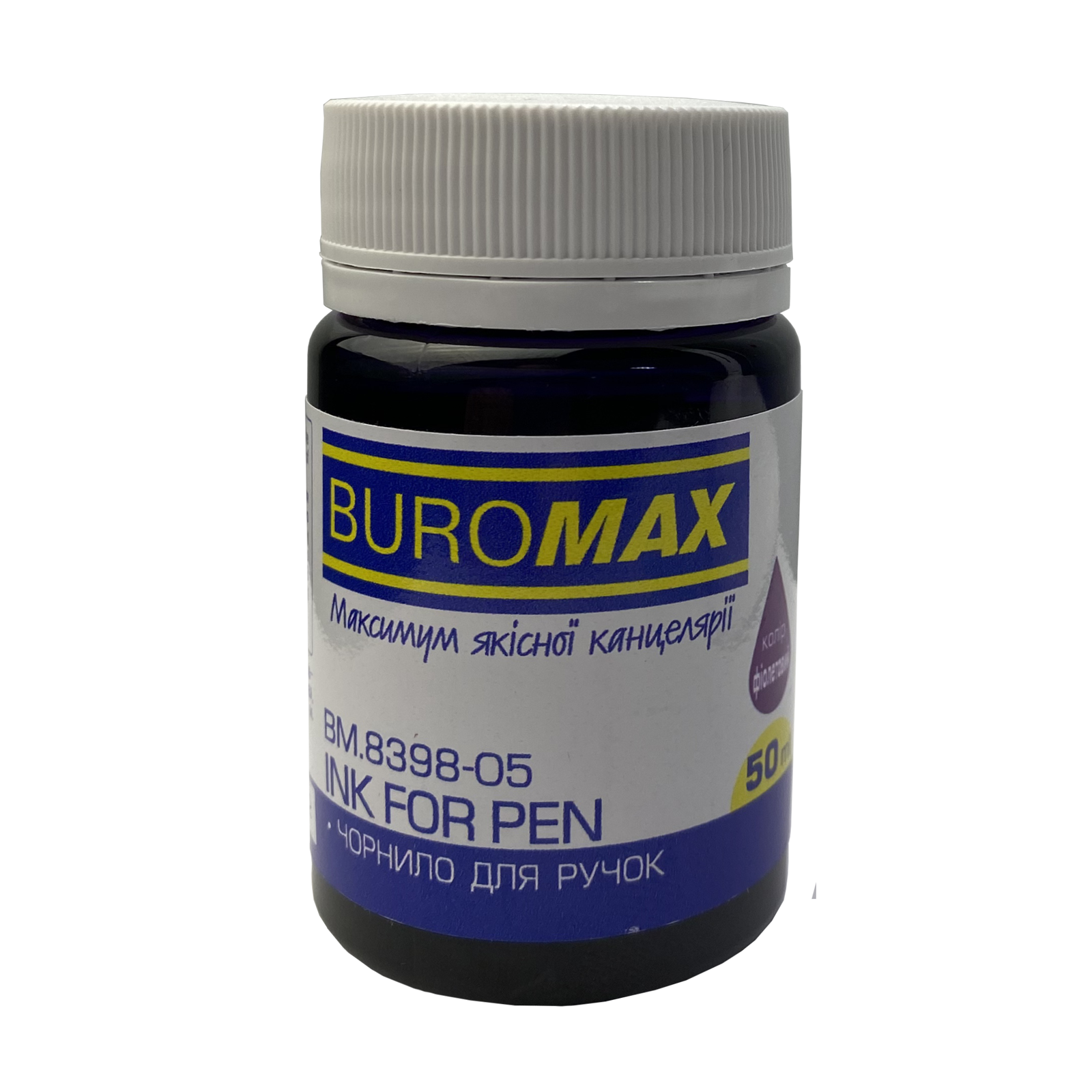 Чернила для ручек BUROMAX 50 мл черная BM.8398-02