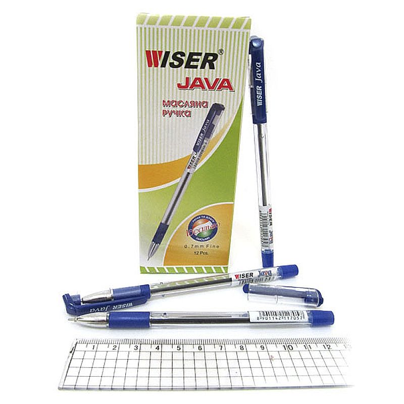 Ручка масляная Wiser Java 0,7мм синяя