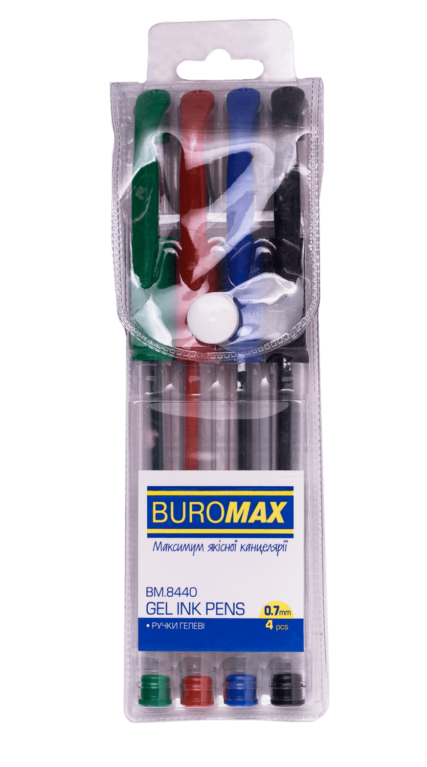 Набір з 4-х гелевих ручок Buromax 0,7мм BM.8440