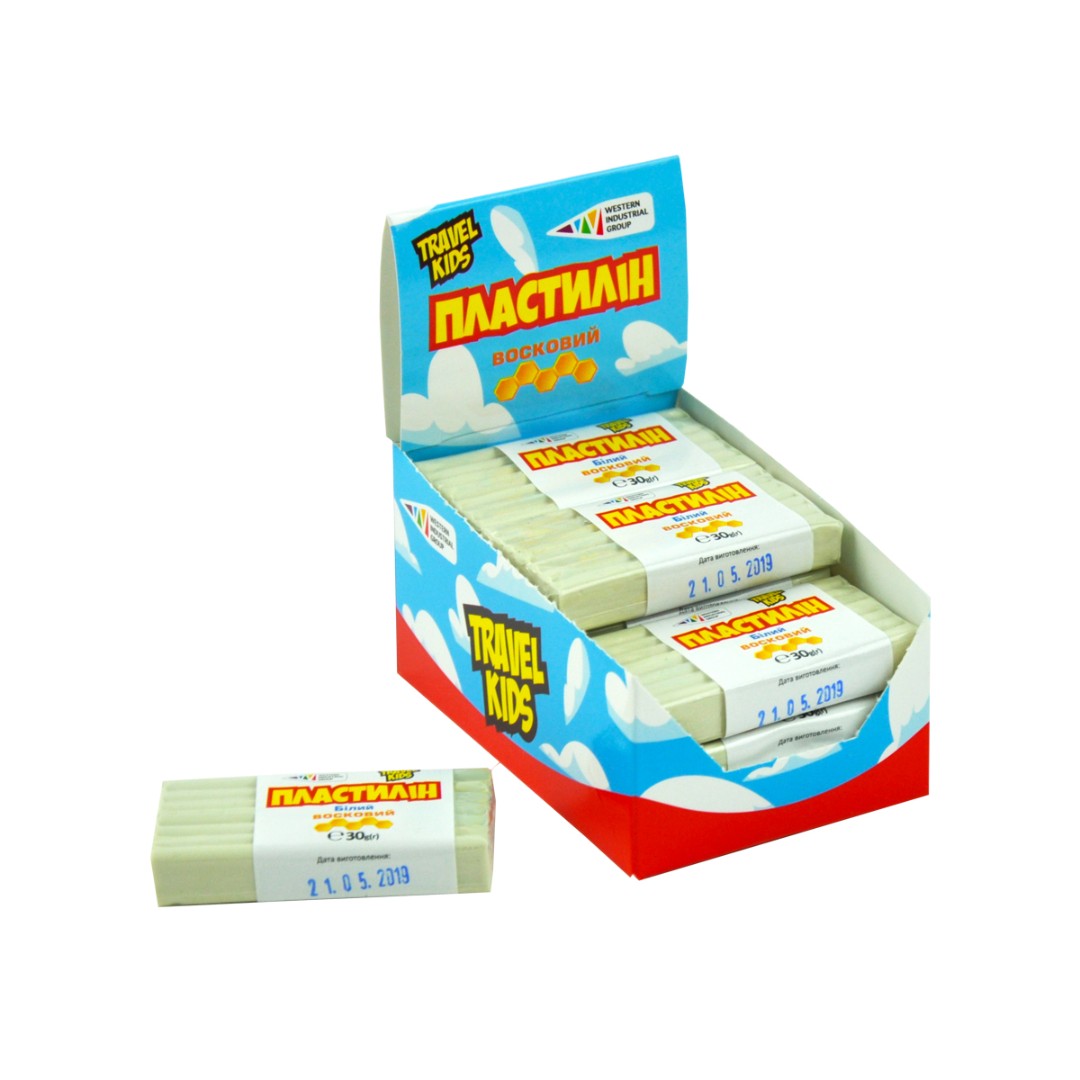 Пластилин Восковой Гамма TRAVEL KIDS белый 30г 333101