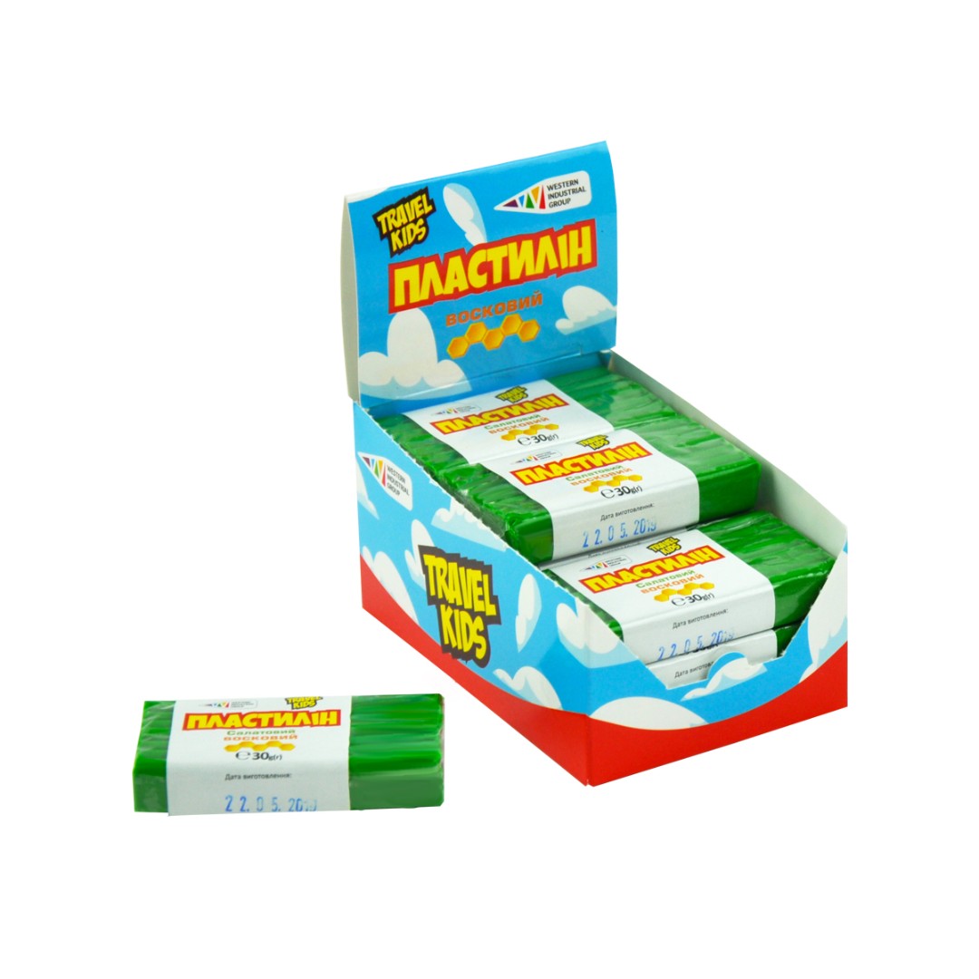 Пластилін Восковий Гамма TRAVEL KIDS салатовий 30г 333102