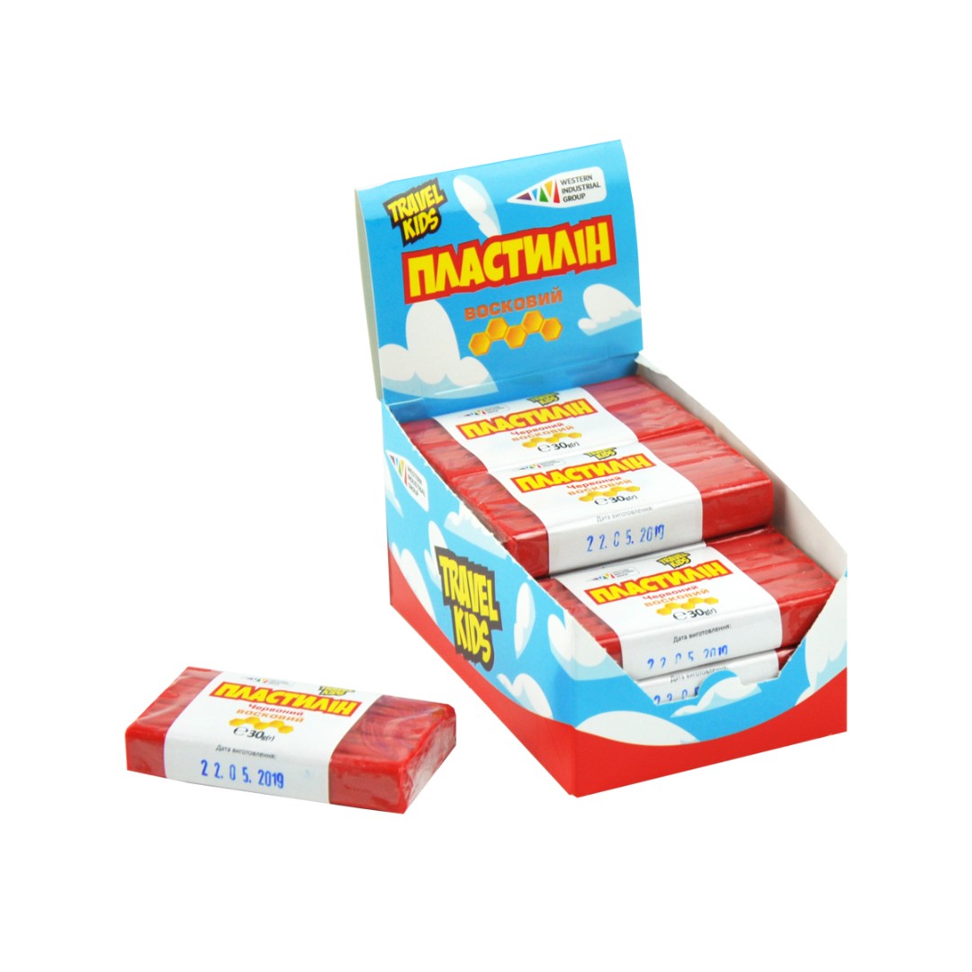 Пластилин Восковой Гамма TRAVEL KIDS красный 30г 333103