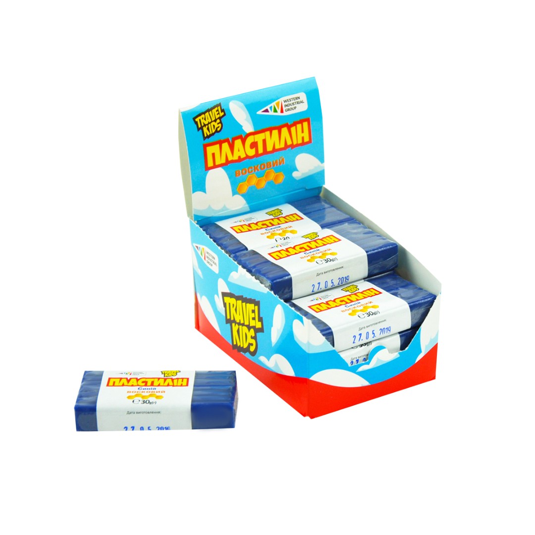 Пластилин Восковой Гамма TRAVEL KIDS синий 30г 333105