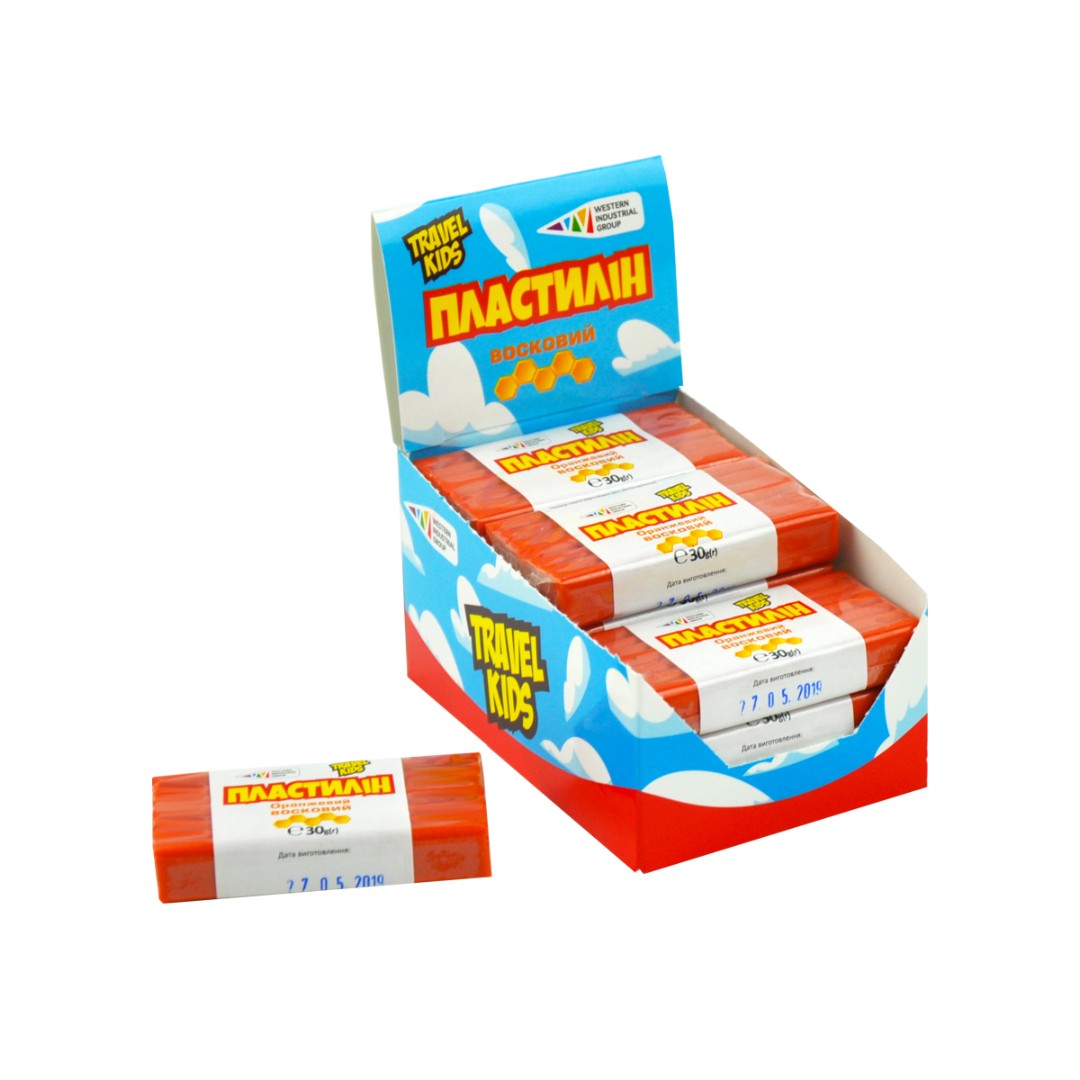 Пластилін Восковий Гамма TRAVEL KIDS оранжевий 30г 333106