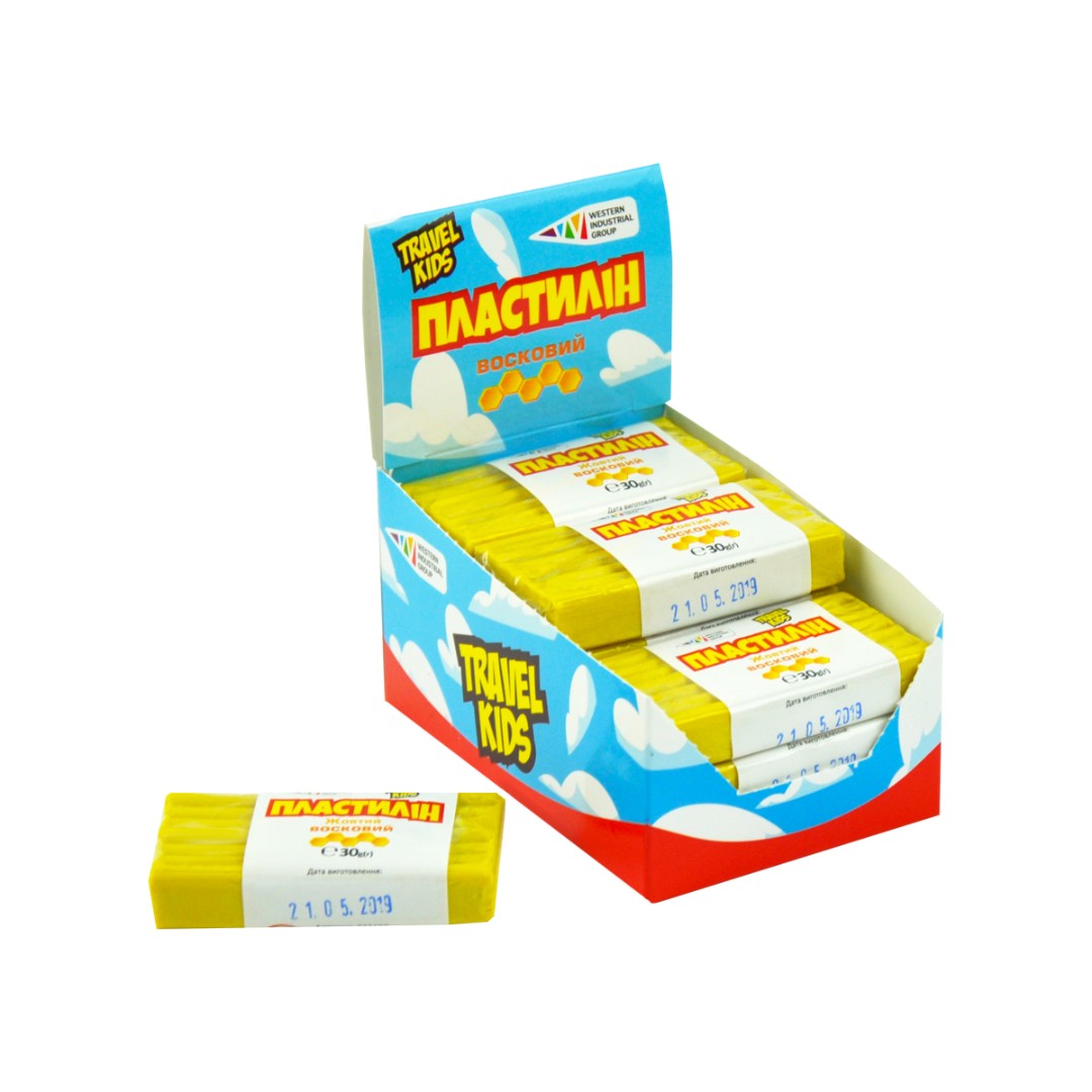 Пластилин Восковой Гамма TRAVEL KIDS желтый 30г 333107