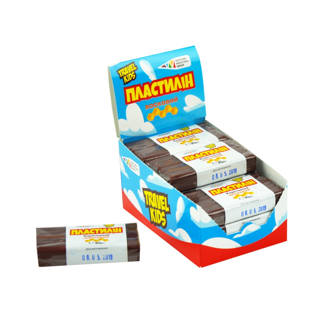Пластилін Восковий Гамма TRAVEL KIDS коричневий 30г 333109