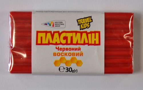 Пластилин Восковой Гамма TRAVEL KIDS красный 30г 333103