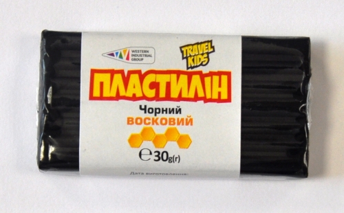 Пластилин Восковой Гамма TRAVEL KIDS черный 30г 333104
