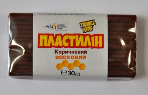 Пластилін Восковий Гамма TRAVEL KIDS коричневий 30г 333109