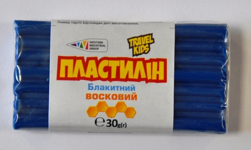 Пластилин Восковой Гамма TRAVEL KIDS голубой 30г 333110