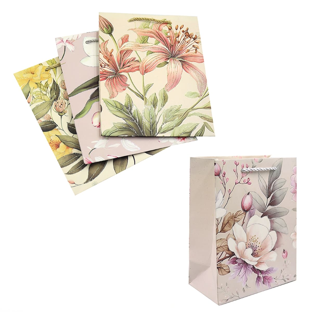 Пакет подарунковий картонний 18х23х10см Flowers mix4 DSCN2979