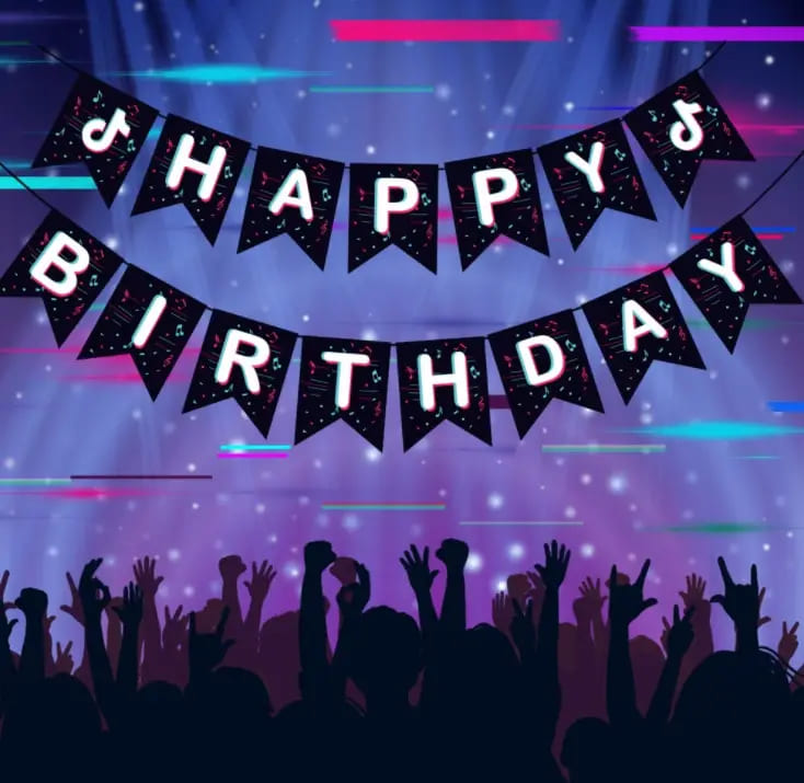 Гірлянда паперова Happy Birthday Тік Ток 3м TikTok