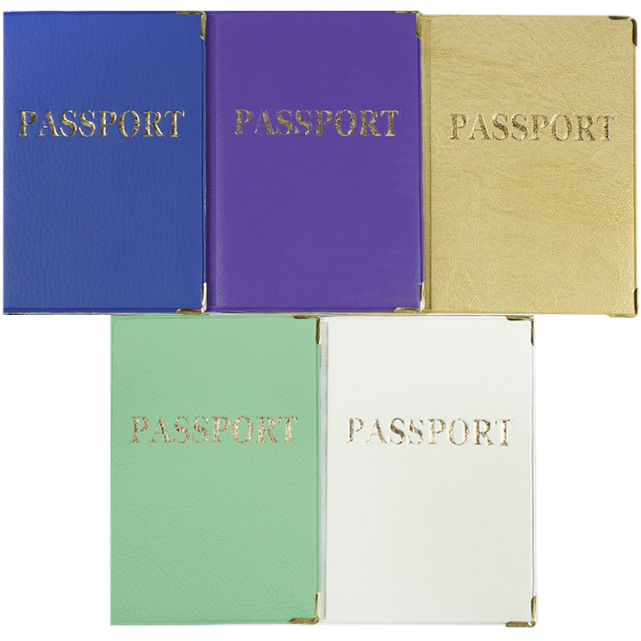 Обложка для паспорта 185х131мм золотое тиснение Passport ассорти 12618