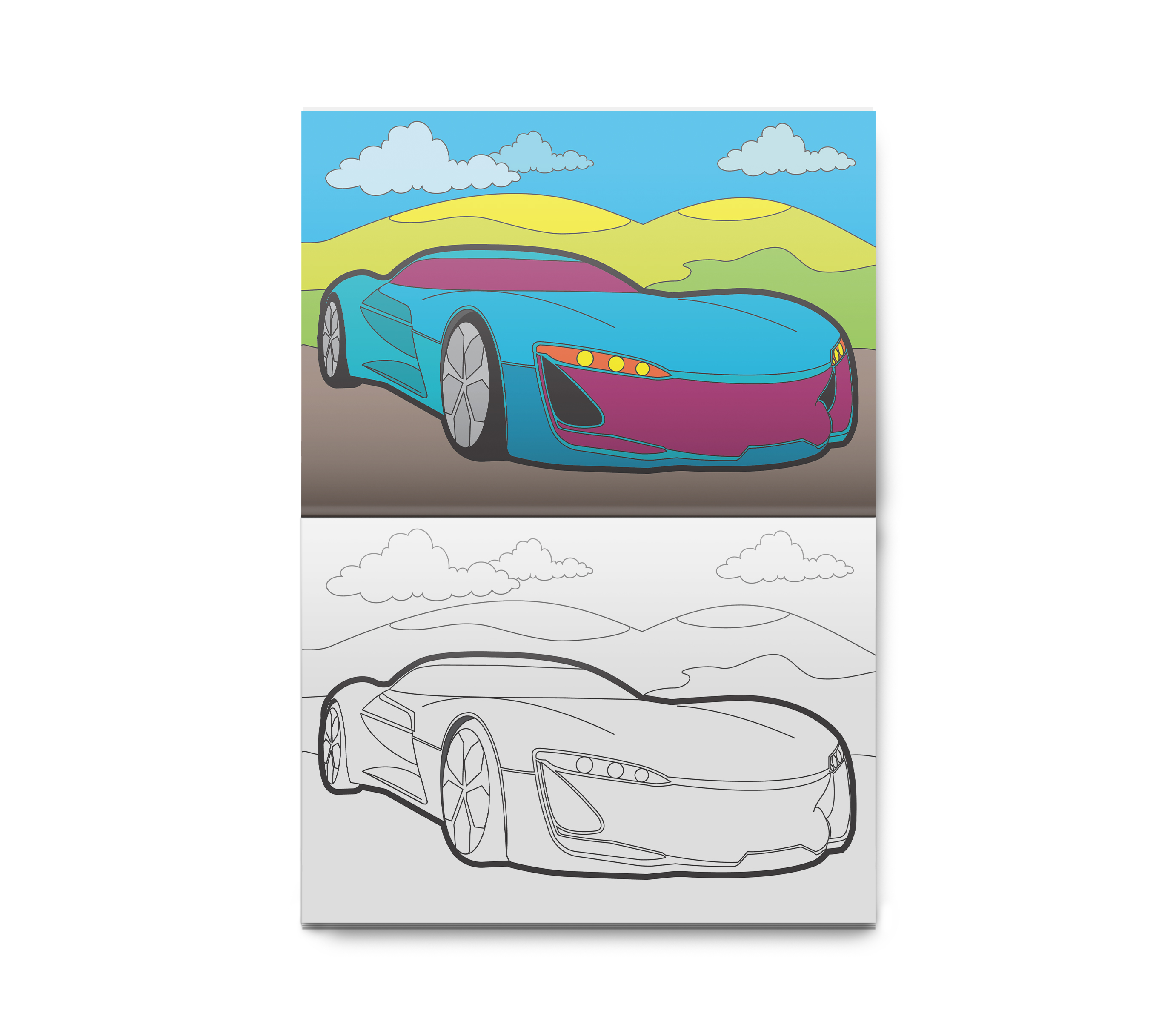 Розмальовка дитяча Аркуш А5 8арк Sport Car 1В1181