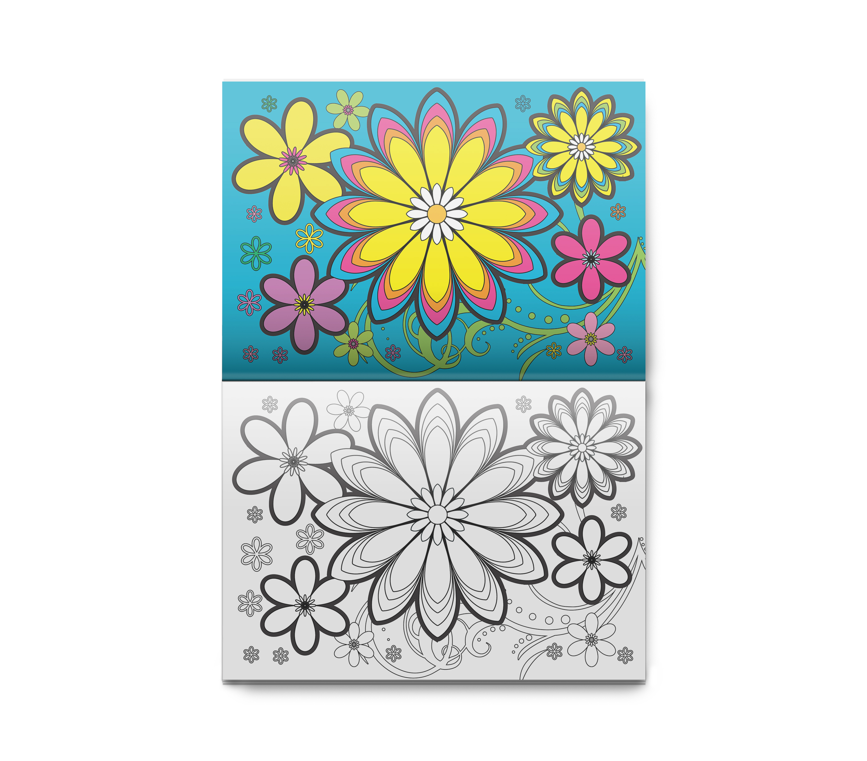 Розмальовка дитяча Аркуш А5 8арк Flowers 1В1182