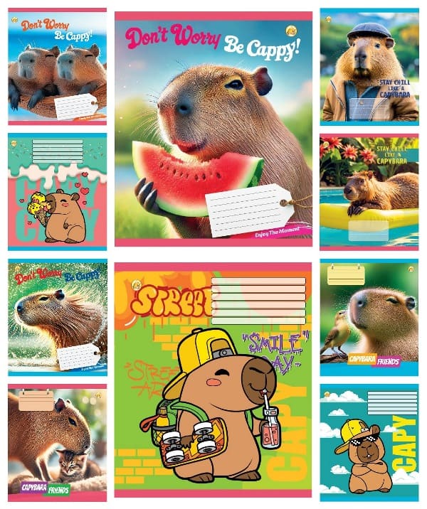 Зошит ТЕТРАДА ЛЮКС 24арк в клітинку CAPYBARA 11336