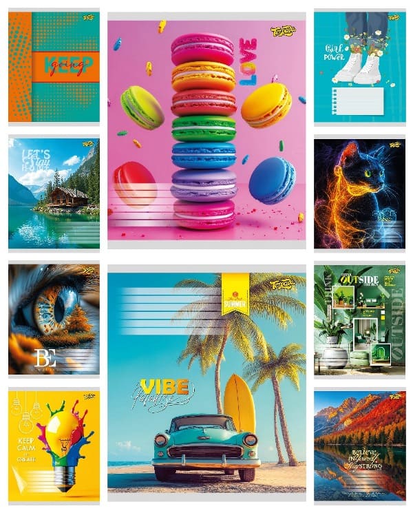 Зошит ТЕТРАДА ЛЮКС 96арк в лінію Мікс-1 12762