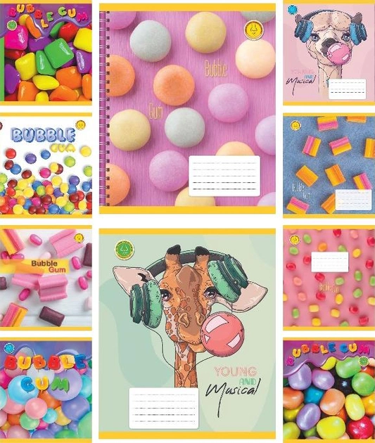 Зошит ТЕТРАДА Фемілі Лайн Ароматний 36арк в клітинку BUBBLE GUM 13415