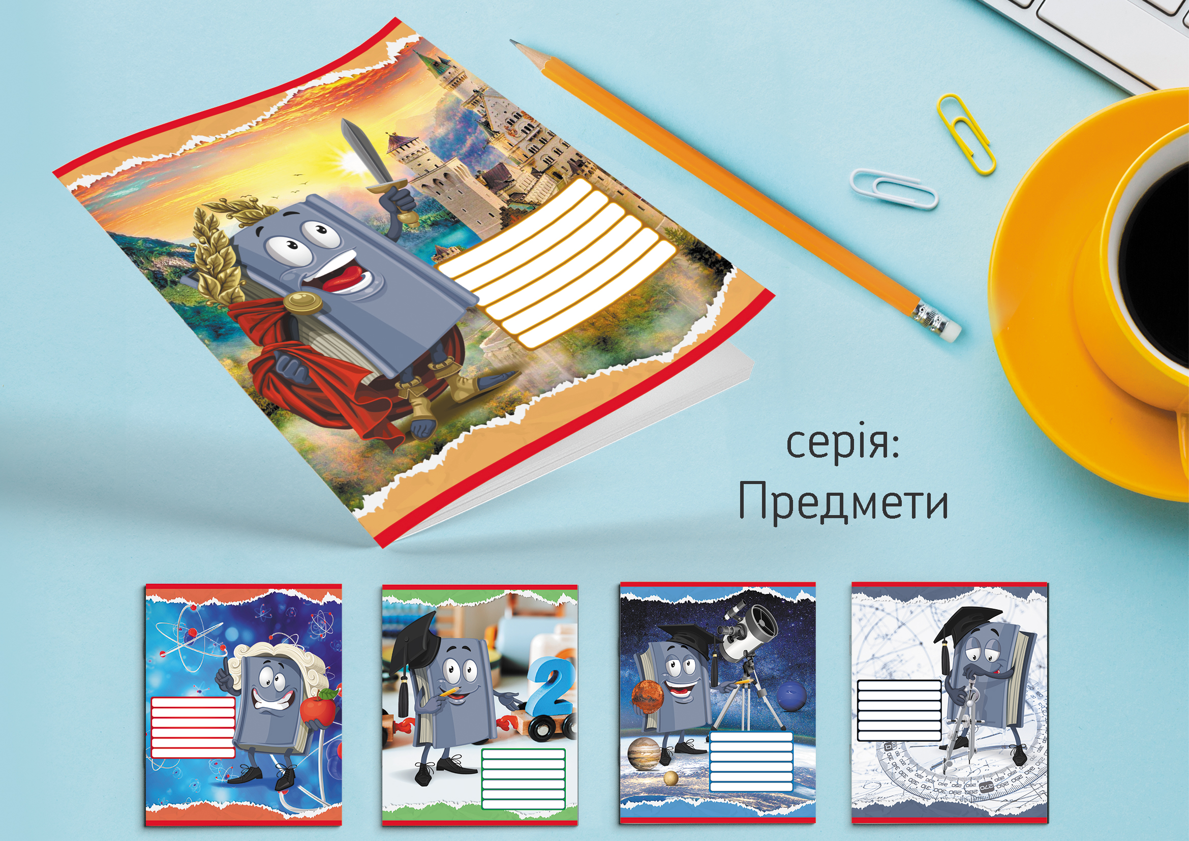 Тетрадь Leader 12л в клетку Предметы 959050