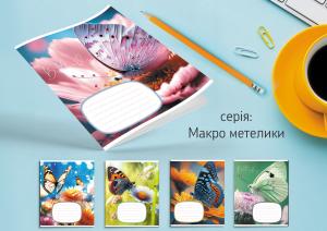 Зошит Leader 24арк в клітинку Макро метелики 959055