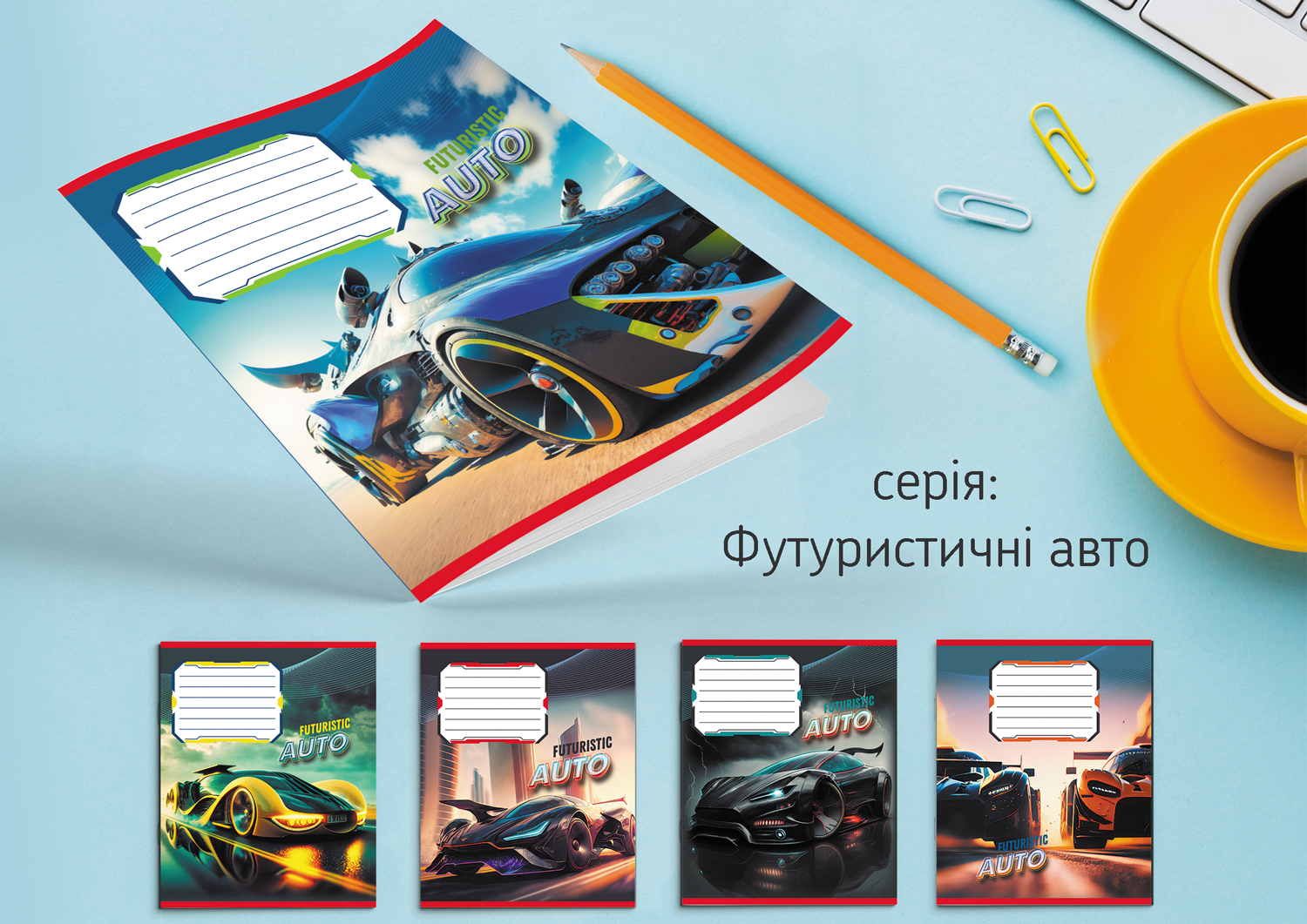 Зошит Leader 24арк в лінію Футуристичні авто 959056
