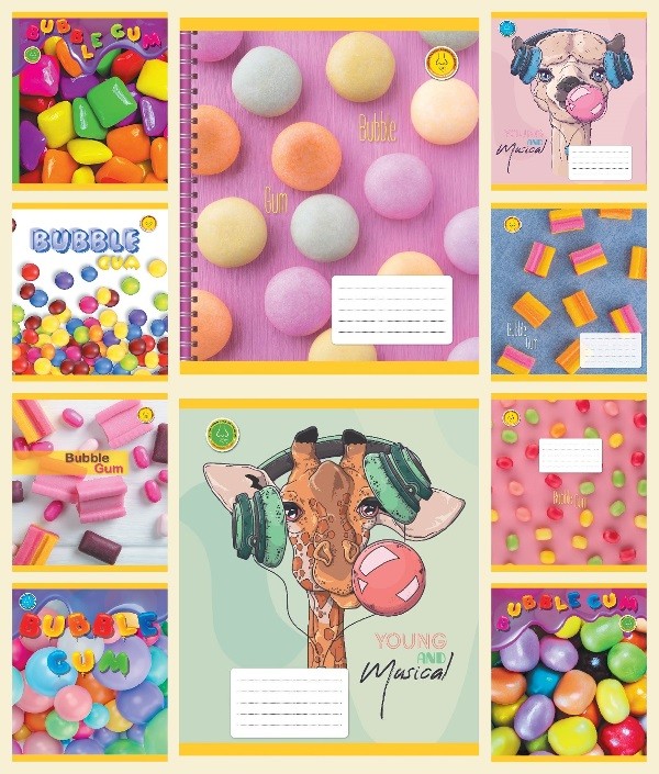 Зошит ТЕТРАДА Фемілі Лайн Ароматний 48арк в клітинку BUBBLE GUM 13416