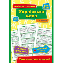 Книга УЛА Справочник по таблицам Украинский язык 1–4 классы 01796