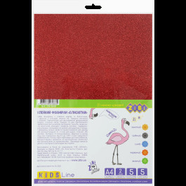 Фоаміран ZiBi А4 5арк 2мм 5кол з клейким шаром блискітки Kids Line ZB1848