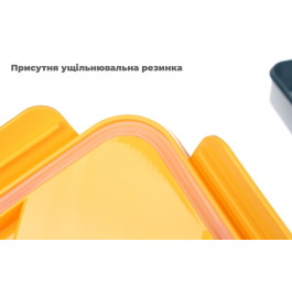 Ланч-бокс 1000мл 17х17х7,5см вилка ложка жовтий 64-21-1653