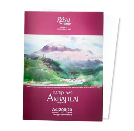Папка для акварелі ROSA Studio А4 20арк 200г Дрібне зерно Пейзаж 169153007
