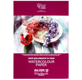 Папка для акварелі ROSA Studio А4 10арк 200г Дрібне зерно Натюрморт 16921003