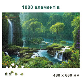 Пазли Річка у пишних джунглях 1000 елементів