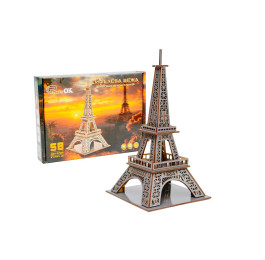 Конструктор дерев'яний 3D PuzzleOK Ейфелева вежа 58 елементів картонна коробка Puz-00925