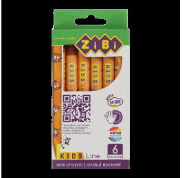 Олівці воскові ZiBi 6кол 8мм KIDS Line ZB.2480