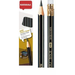 Олівці чорнографітні Nataraj Gold HB з чинкою та гумкою 201003005