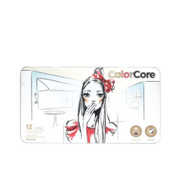 Карандаши цветные Marco 12цв в металлическом пенале Colorcore 3130-12TN-B