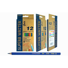 Карандаши цветные Marco 12цв Superb Writer Gold E4100G-12CB
