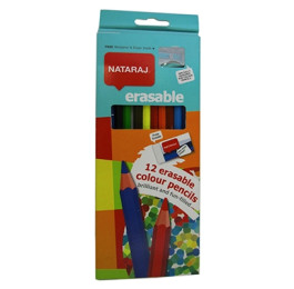 Карандаши цветные Nataraj 12цв шестиугольные с точилкой и ластиком 201044001
