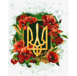 Набір для розпису по номерах Ідейка Квітучий тризуб 40х50см КНО5009